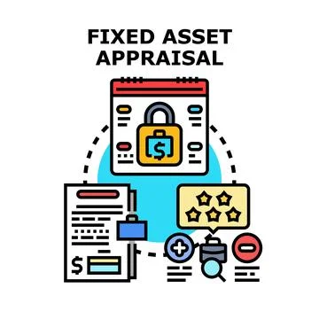 Fixed asset appraisal process for business valuation Stock Illustration