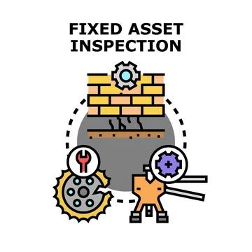 Fixed asset inspection process evaluating property condition Illustrazione stock