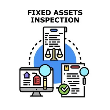 Fixed assets inspection accounting valuation management process Stock Illustration