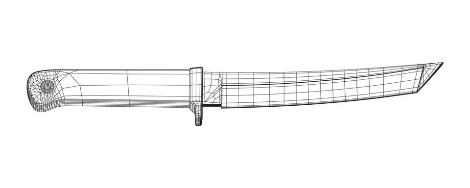 Fixed Blade Tactical Knife Stock Illustration