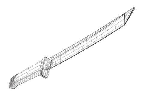 Fixed Blade Tactical Knife Stock Illustration