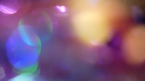 Fixed bokeh background and full-screen colorful sparkling moving bokeh lights ov Stock Footage 315315001