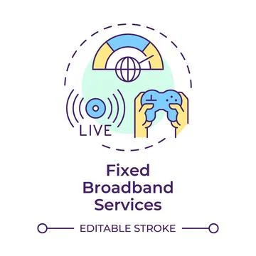 Fixed broadband services multi color concept icon Stock Illustration