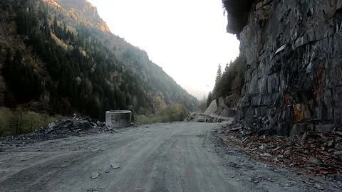 A fixed camera on the hood captures the road Video stock 163242253