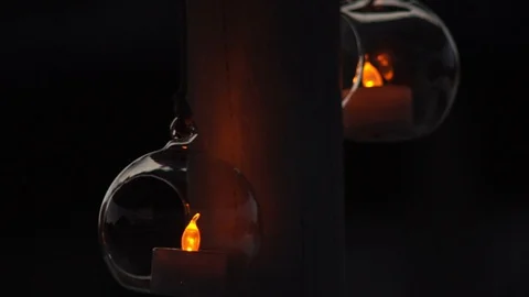 Fixed camera on two elettric candel by the beach Video stock 93778770