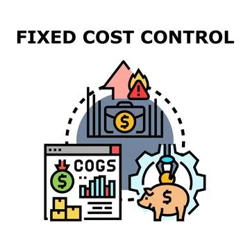Fixed cost control optimizing expenses and business financial management Stock Illustration