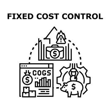 Fixed cost control optimizing expenses and business financial management Stock Illustration