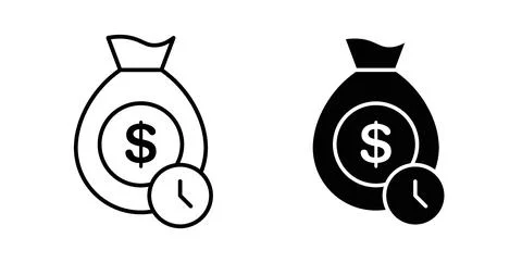 Fixed deposit icon in black and white. vector icon pack for websites Illustrazione stock