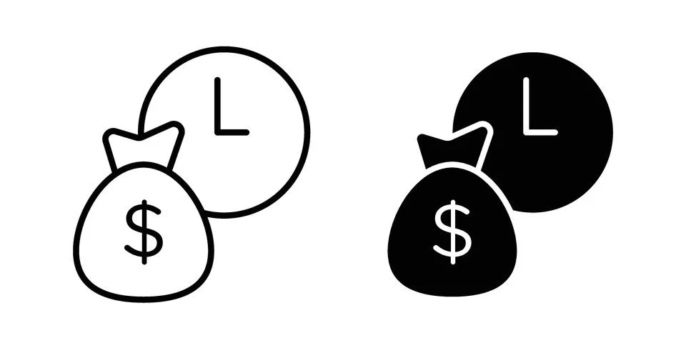Fixed deposit icon black vector isolated on white Illustrazione stock
