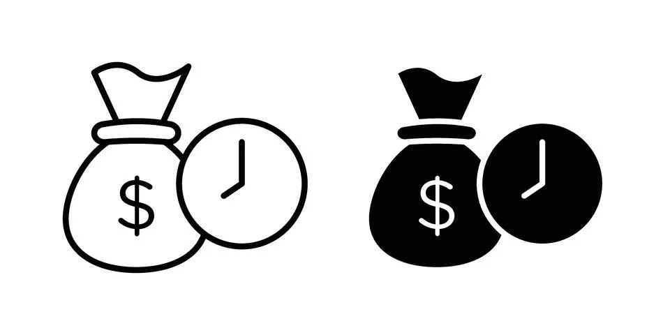 Fixed deposit icon concept logo design collection Stock Illustration