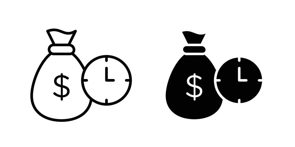 Fixed deposit icon modern style vectors set Stock Illustration
