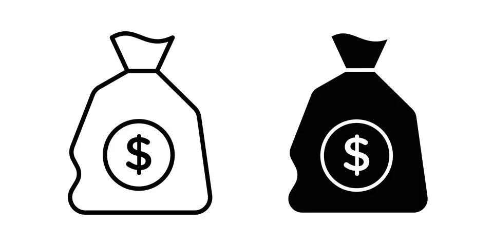 Fixed deposit icon solid, line, and editable vector set. Stock Illustration