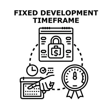Fixed development timeframe strategy planning concept Illustrazione stock