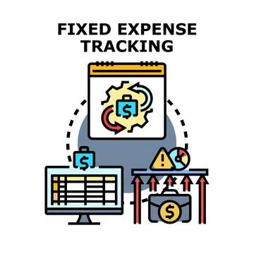 Fixed expense tracking system managing financial budget Stock Illustration