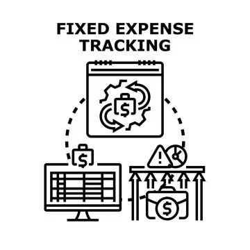 Fixed expense tracking system managing financial budget Stock Illustration
