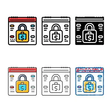Fixed expenses budget planning multistyle color icon vector Stock Illustration