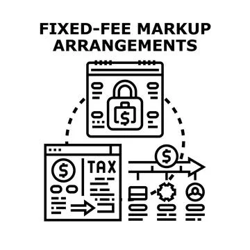 Fixed fee markup arrangements concept vector illustration Stock Illustration