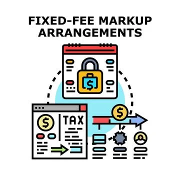 Fixed fee markup arrangements concept vector illustration Ilustración de archivo
