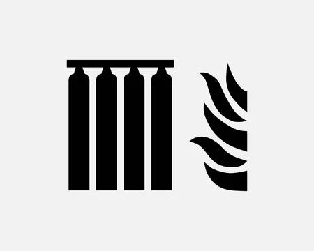 Fixed Fire Extinguisher Suppression System Equipment Icon Sign Vector Stock Illustration