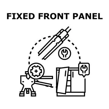 Fixed front panel concept repairing machine equipment Stock Illustration