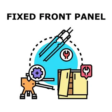 Fixed front panel concept repairing machine equipment Ilustración de archivo