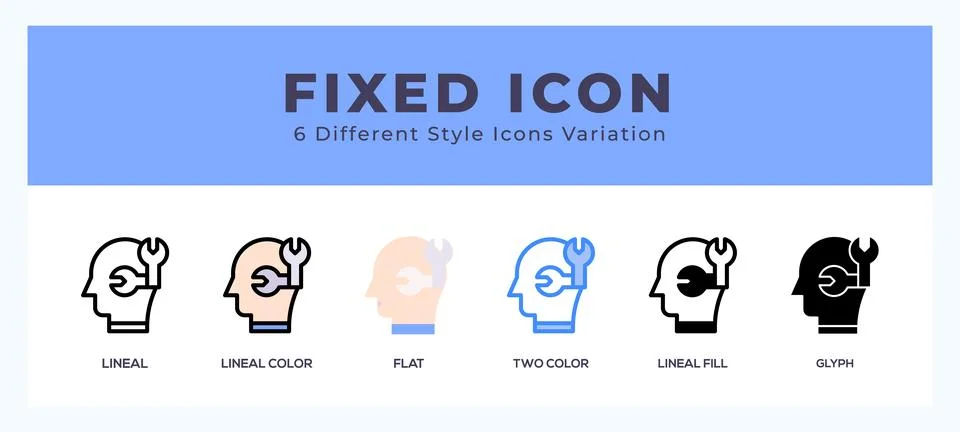 Fixed icon set. Design elements for logo Stock Illustration