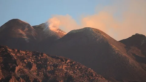 Fixed Immage Volcano Etna , Sicily Stock Footage 86157796