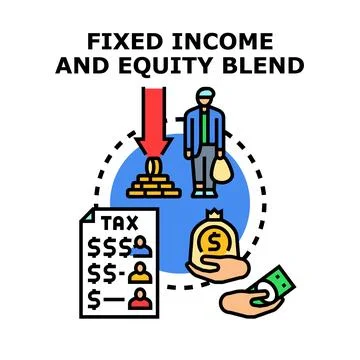 Fixed income and equity blend business strategy Stock Illustration