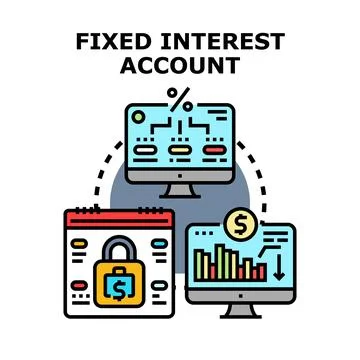 Fixed interest account concept for financial stability Stock Illustration