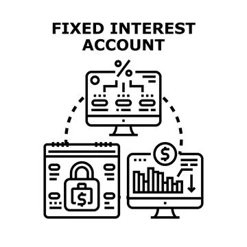 Fixed interest account concept for financial stability Stock Illustration