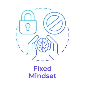 Fixed mindset blue gradient concept icon Ilustração Stock