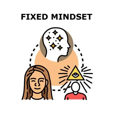 Fixed mindset concept illustration for personal development and growth 스톡 일러스트