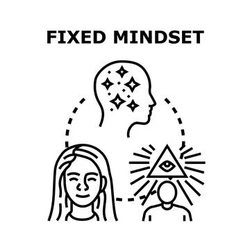 Fixed mindset concept illustration for personal development and growth Stock Illustration