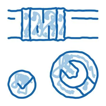 Fixed Pipe Wrench doodle icon hand drawn illustration Stock Illustration