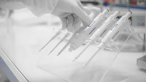 Fixed pipette in a clean laboratory Stock Footage 103434047