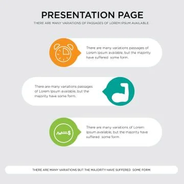 Fixed price, arm flex, overtime presentation design template in orange, green Stock Illustration
