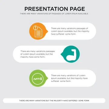 Fixed price, arm flex, paperless presentation design template in orange, gree Stock Illustration