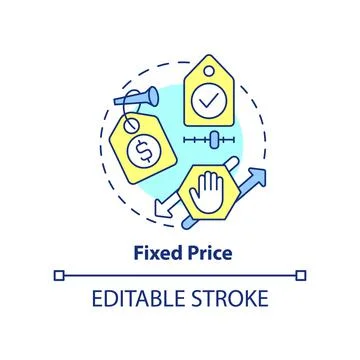 Fixed price concept icon Stock Illustration