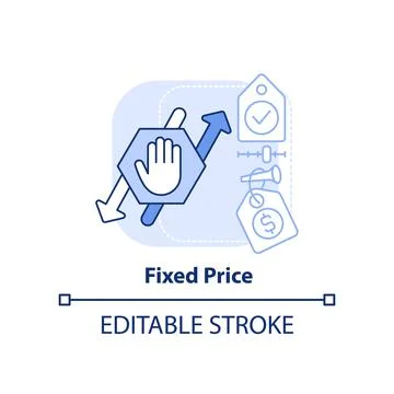 Fixed price light blue concept icon Stock Illustration