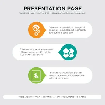 Fixed price, soft skill, torque presentation design template in orange, green Stock Illustration