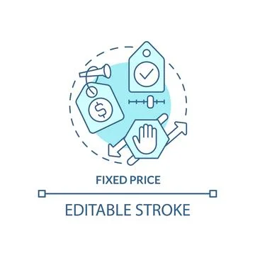 Fixed price turquoise concept icon Stock Illustration