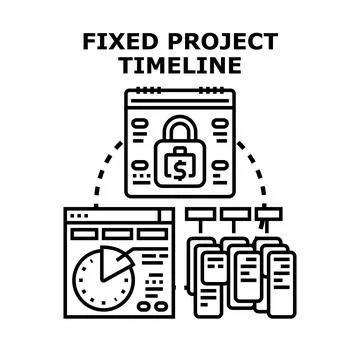Fixed project timeline management planning concept Stock Illustration