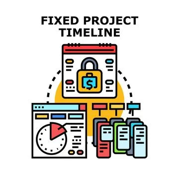 Fixed project timeline management planning concept Stock Illustration