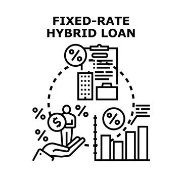 Fixed rate hybrid loan managing financial stability concept Stock Illustration