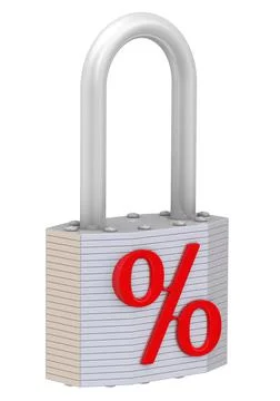 Fixed rate. Labeled padlock Stock Illustration