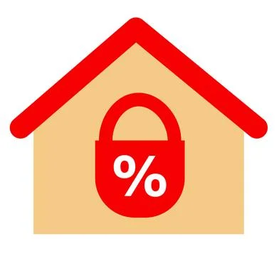 Fixed rate mortgage icon. Fixed and high interest rate sign. Fix interest Stock Illustration