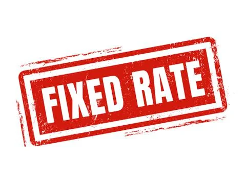 Fixed rate red stamp style 스톡 일러스트
