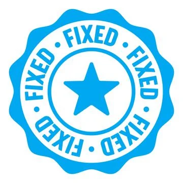 Fixed seal badge. fixed label sticker. Vector sign Stock Illustration