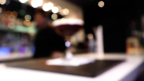 Fixed shot and focus pull of Espresso Martini cocktail Stock Footage 106519365