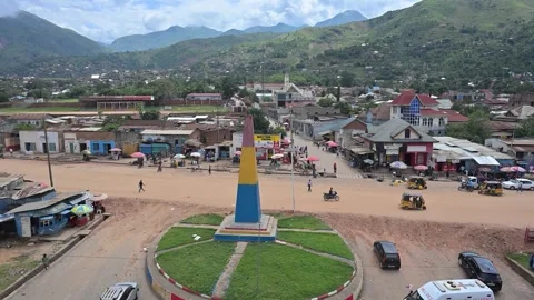 Fixed Shot of Town Center and Monument in Uvira – 2 August 2026 Stock Footage 342753150